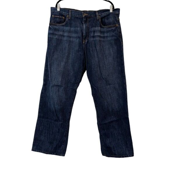 Calvin Klein Mens Size 38 Blue Medium Wash High Rise Relaxed Straight Jeans - Picture 1 of 11